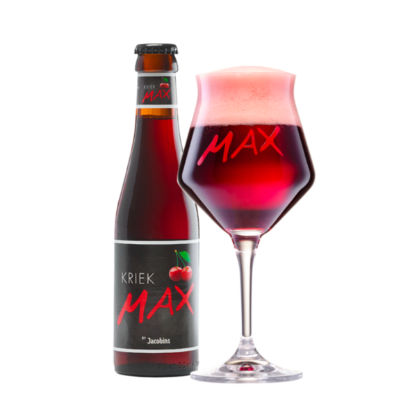 Kriek Max Teku Bierglas 25cl - Officieel Glas met fles